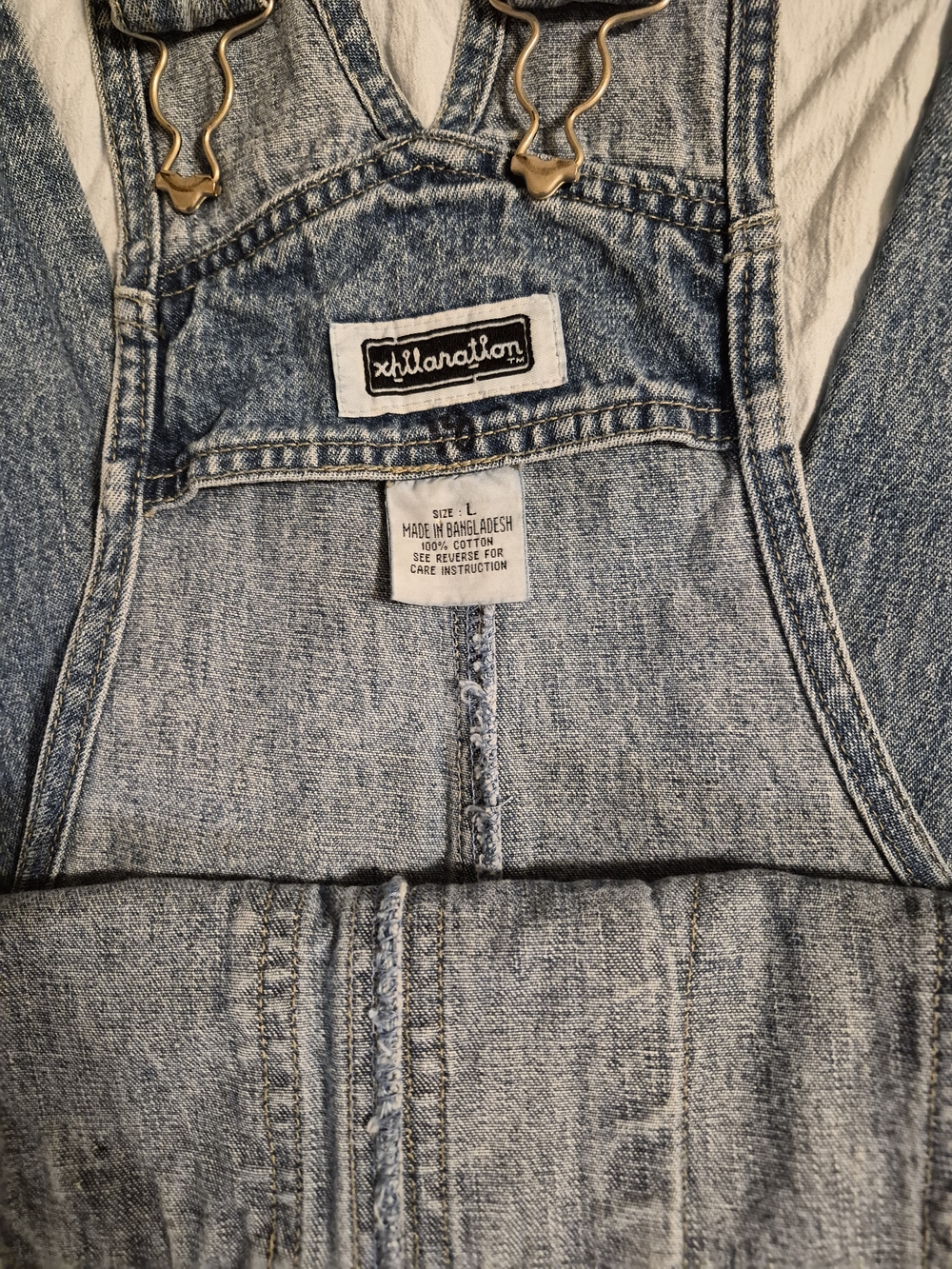 Xhilaration Light Blue Denim Overalls with Brass Hardware - Picture 3 of 3